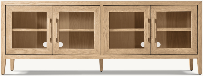 French Contemporary Glass 4-door Media Console