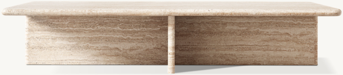 Vue de Face - Marco - Table Basse - Travertin Classique