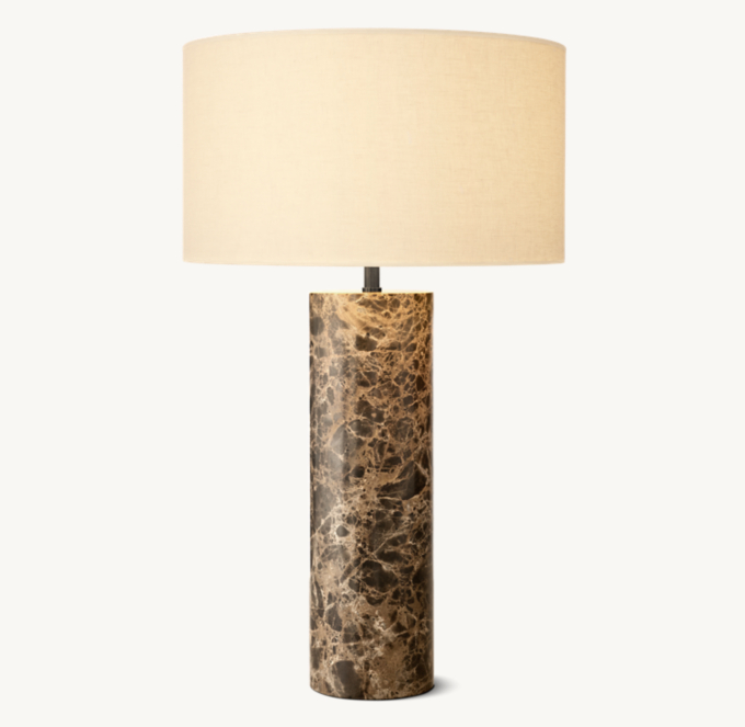 Sarezzo Stone Cylindrical Table Lamp 