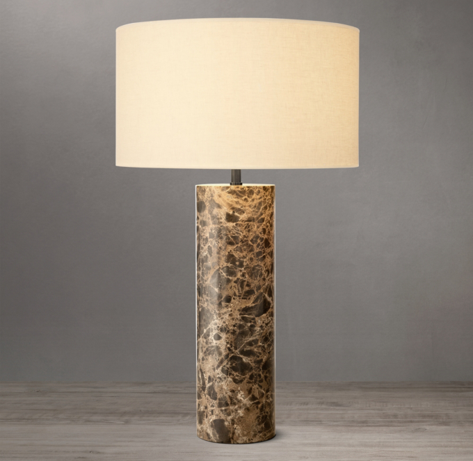 Sarezzo Stone Cylindrical Table Lamp 