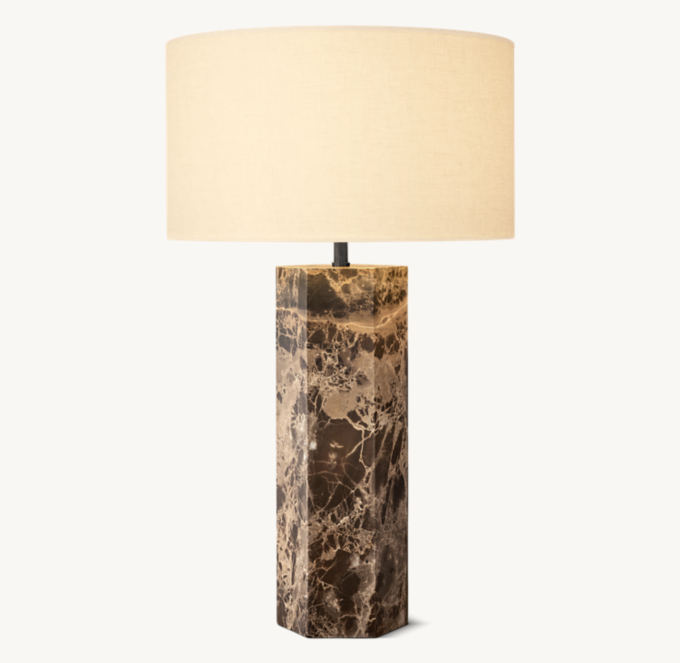 Sarezzo Emperador Hexagonal Table Lamp