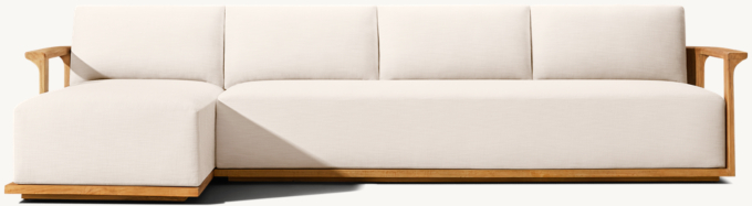 Lagos Teak Left-Arm Sofa-Chaise Sectional