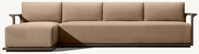 Lagos Aluminum Left-Arm Sofa-Chaise Sectional