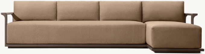 Lagos Aluminum Right-Arm Sofa-Chaise Sectional