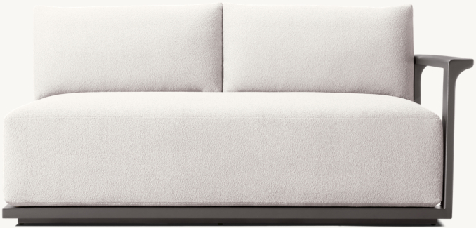 Front view of Lagos Aluminum Two-Seat Right-Arm Sofa 
