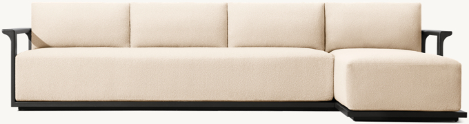Lagos Aluminum Right-Arm Sofa-Chaise Sectional