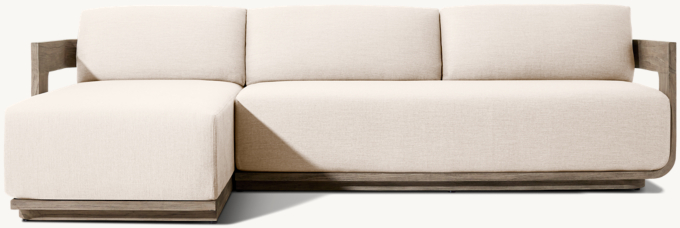Sedona Teak Left-Arm Sofa-Chaise Sectional