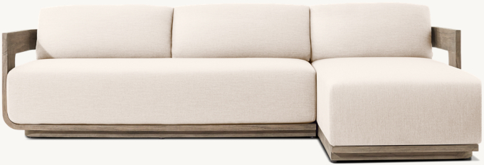 Sedona Teak Right-Arm Sofa-Chaise Sectional