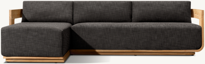Sedona Teak Left-Arm Sofa-Chaise Sectional
