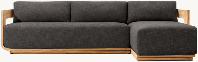 Sedona Teak Right-Arm Sofa-Chaise Sectional