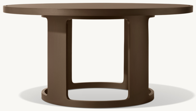 Vue de Face - Sedona Aluminium - Table à Manger Ronde - Bronze