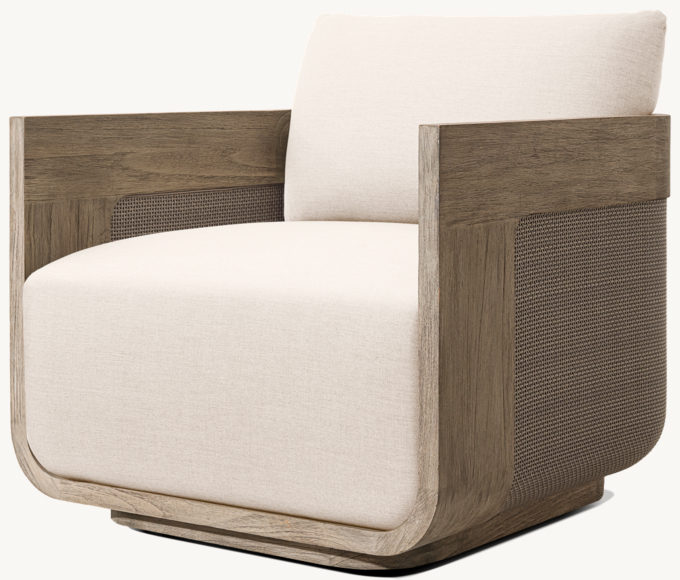 Sedona Cane Teak Swivel Lounge Chair