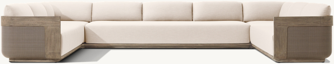 Sedona Cane Teak Customizable Sectional