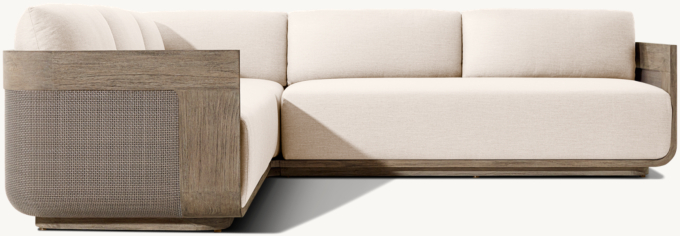 Sedona Cane Teak Left-Arm L-Sectional