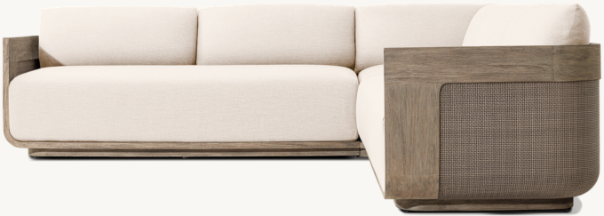 Sedona Cane Teak Right-Arm L-Sectional