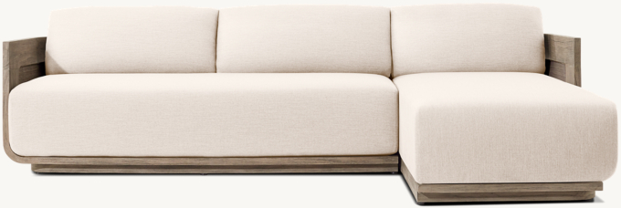 Sedona Cane Teak Right-Arm Sofa-Chaise Sectional