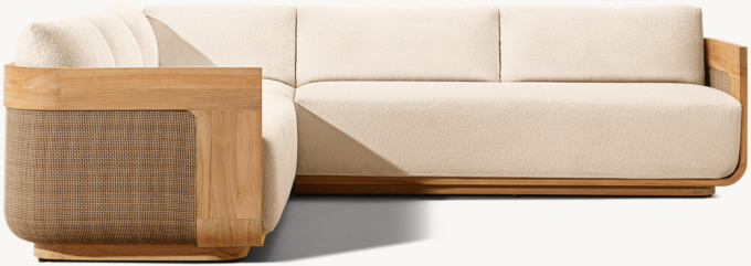 Sedona Cane Teak Left-Arm L-Sectional