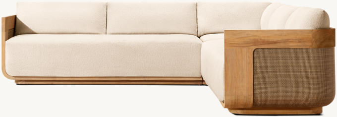 Sedona Cane Teak Right-Arm L-Sectional