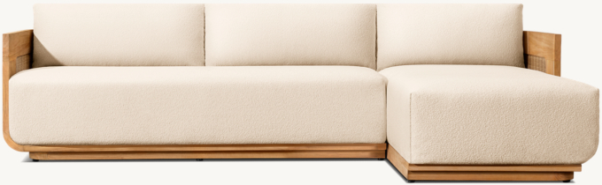 Sedona Cane Teak Right-Arm Sofa-Chaise Sectional
