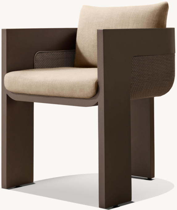 Sedona Cane Aluminum Dining Armchair