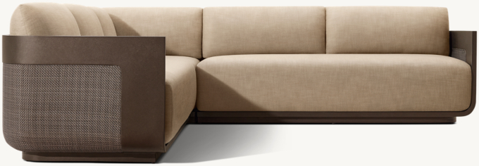 Sedona Cane Aluminum Left-Arm L-Sectional