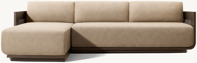 Sedona Cane Aluminum Left-Arm Sofa-Chaise Sectional