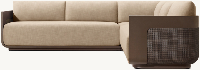 Sedona Cane Aluminum Right-Arm L-Sectional