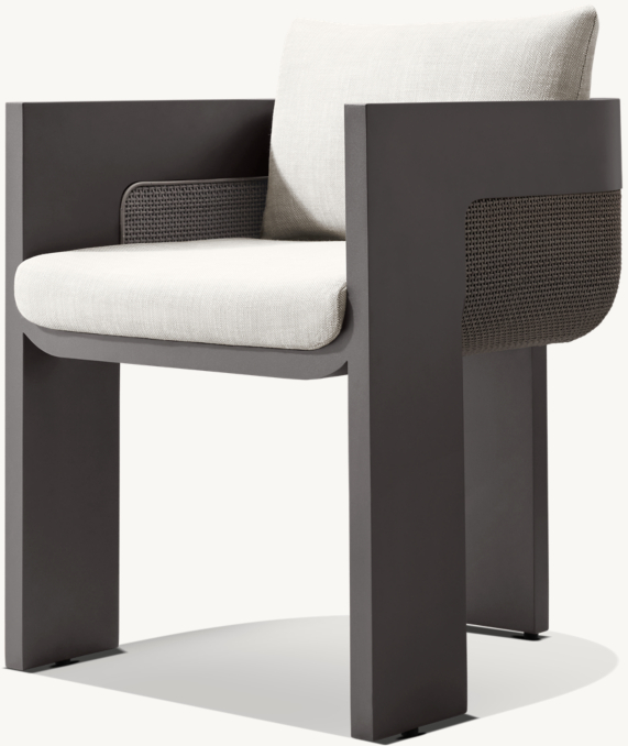 Sedona Cane Aluminum Dining Armchair