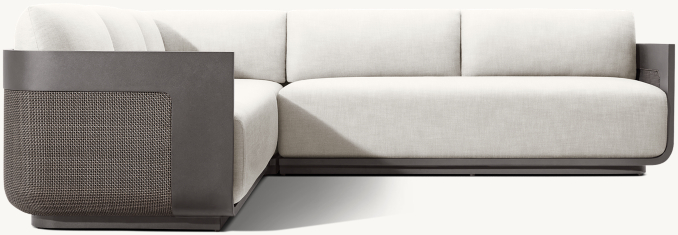 Sedona Cane Aluminum Left-Arm L-Sectional