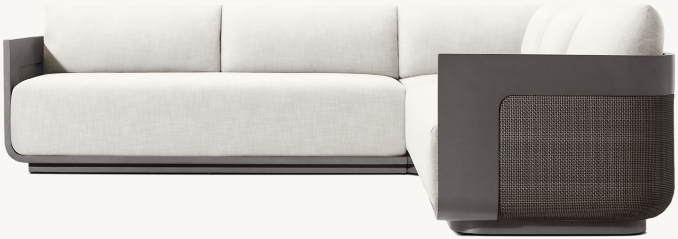 Sedona Cane Aluminum Right-Arm L-Sectional