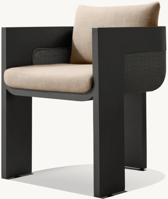 Sedona Cane Aluminum Dining Armchair