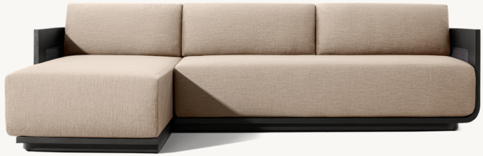 Sedona Cane Aluminum Left-Arm Sofa-Chaise Sectional