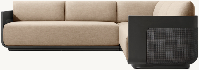 Sedona Cane Aluminum Right-Arm L-Sectional
