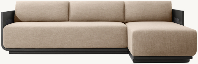 Sedona Cane Aluminum Right-Arm Sofa-Chaise Sectional