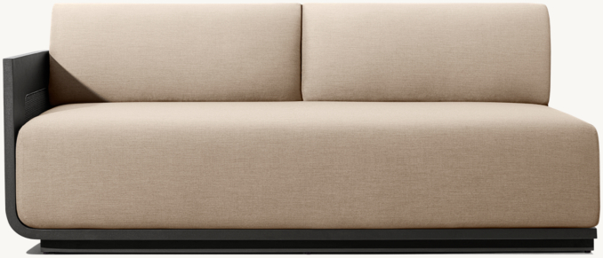 Front view of Sedona Cane Aluminum Two-Seat Left-Arm Sofa 