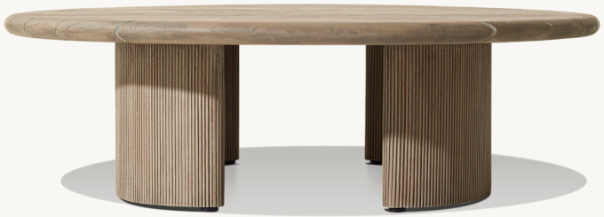 Striata Teak Round Coffee Table