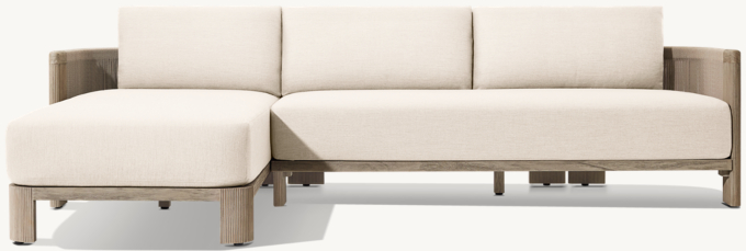 Striata Teak Left-Arm Sofa-Chaise Sectional