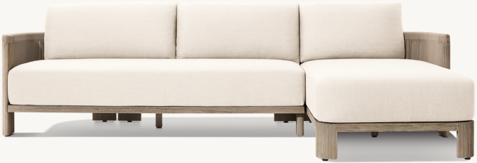 Striata Teak Right-Arm Sofa-Chaise Sectional