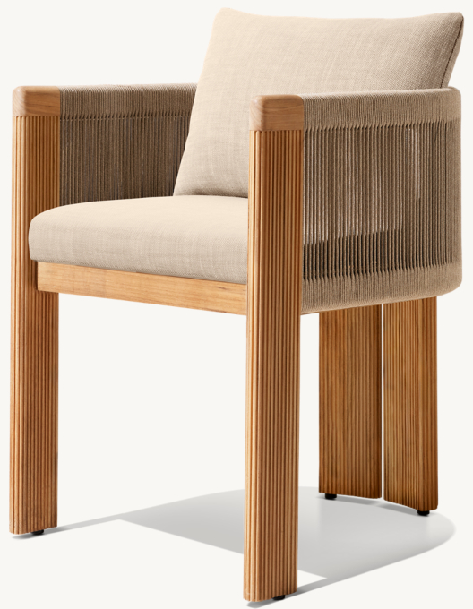 Striata Teak Dining Armchair