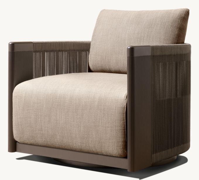 Striata Aluminium - Fauteuil lounge pivotant