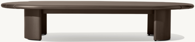 Vue de Face - Striata Aluminium - Table Basse Rectangulaire - Bronze