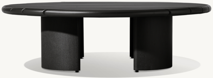 Vue de Face - Striata Aluminium - Table Basse Ronde - Fer