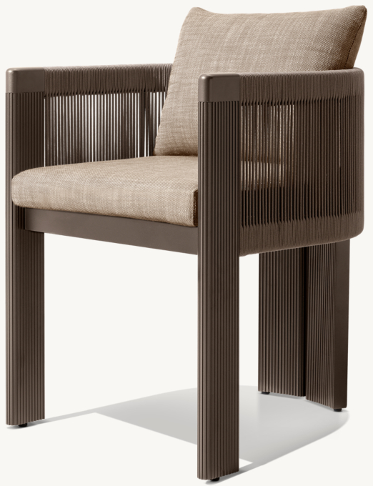 Striata Aluminum Dining Armchair