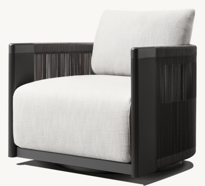 Striata Aluminium - Fauteuil lounge pivotant