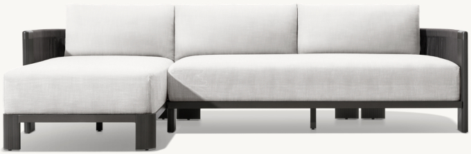 Striata Aluminum Left-Arm Sofa-Chaise Sectional