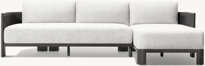 Striata Aluminum Right-Arm Sofa-Chaise Sectional