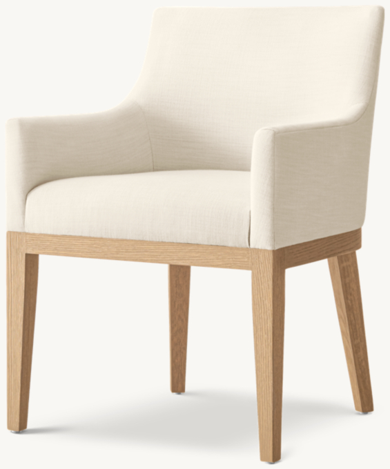 Morgan Curved-Back Track Arm Fabric Dining Armchair 