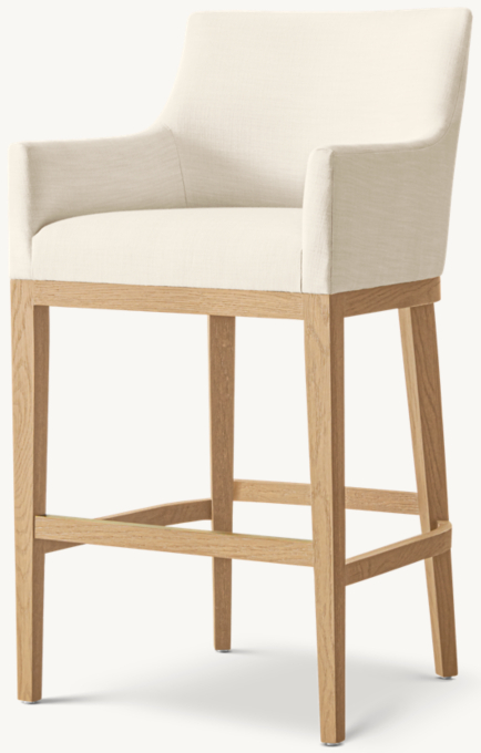 Morgan Curved-Back Track Arm Fabric Bar & Counter Stool 