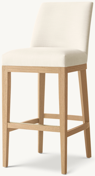 Morgan Curved-Back Armless Fabric Bar & Counter Stool 