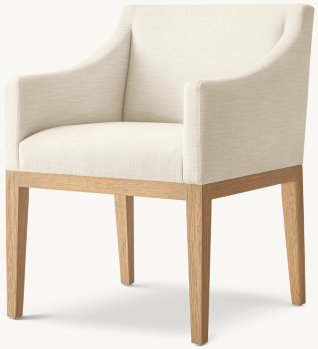 Morgan Slope Arm Fabric Dining Armchair 